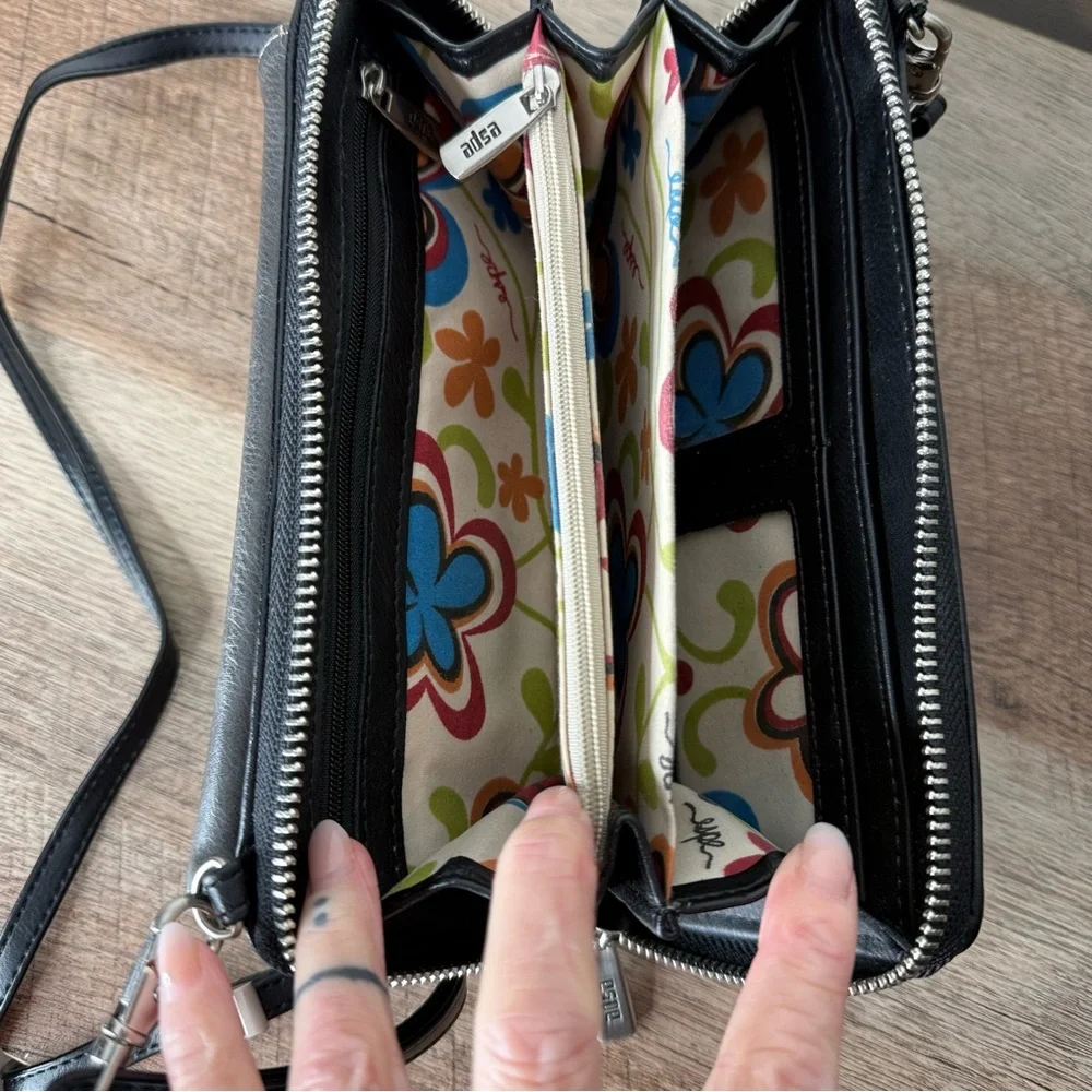 ESPE Vegan Leather Crossbody Convertible Clutch Bag Detachable Strap Leaf Wallet - Picture 9 of 14